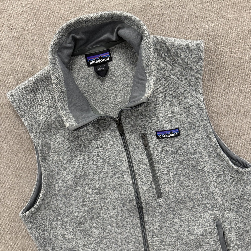 Patagonia Better Sweater Birch White Gray Fleece Full Zip Vest Woman's Size M